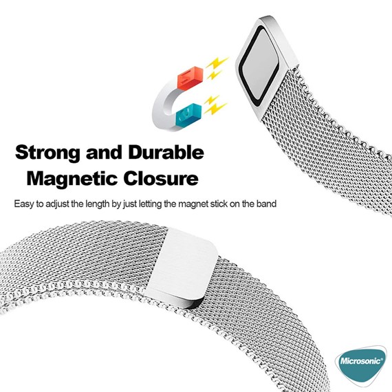 Microsonic Samsung Galaxy Watch 7 40mm Kordon Milano Loop Gümüş 6