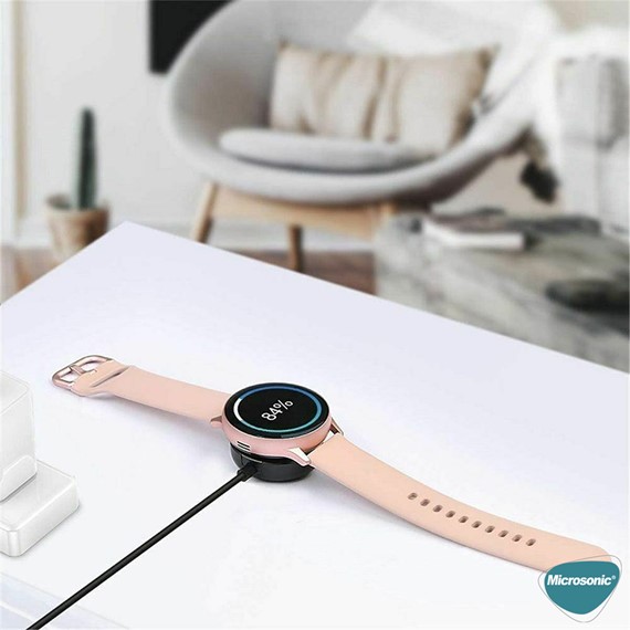 Microsonic Samsung Galaxy Watch 4 40mm Manyetik USB Şarj Kablosu Siyah 5