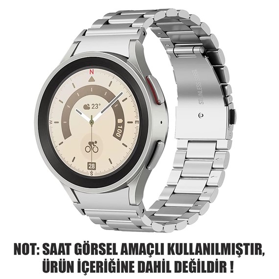 Microsonic Samsung Galaxy Watch FE Solid Steel Kordon Gümüş 3