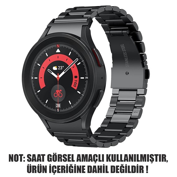 Microsonic Samsung Galaxy Watch FE Solid Steel Kordon Siyah 3