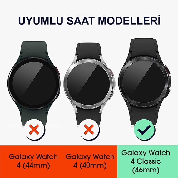 Microsonic Samsung Galaxy Watch 4 Classic 46MM Spor Koruyucu Metal Çerçeve Bezel Siyah 2