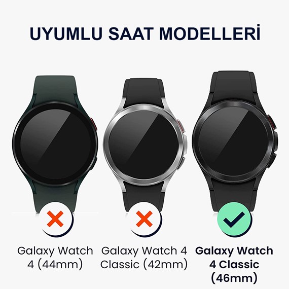 Microsonic Samsung Galaxy Watch 4 Classic 46mm Kılıf 360 Full Round Soft Silicone Şeffaf 3