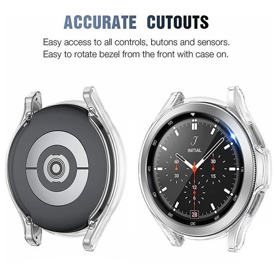 Microsonic Samsung Galaxy Watch 4 Classic 46mm Kılıf 360 Full Round Soft Silicone Şeffaf 4