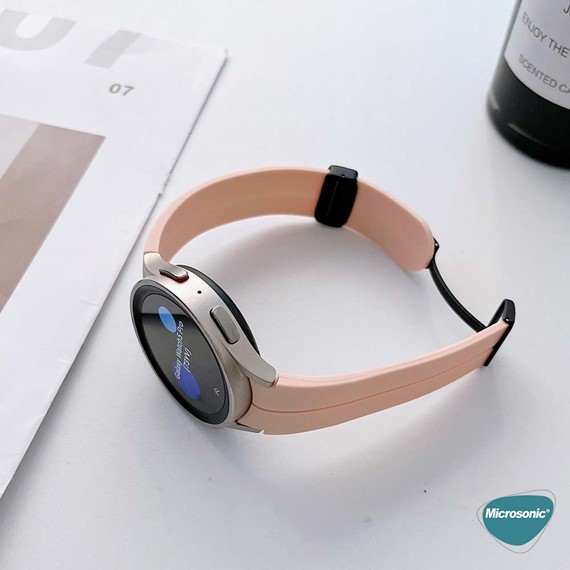 Microsonic Samsung Galaxy Watch FE Kordon Ribbon Line Yeşil 4