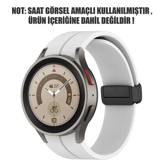 Microsonic Samsung Galaxy Watch FE Kordon Ribbon Line Beyaz 2