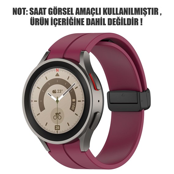 Microsonic Samsung Galaxy Watch 5 44mm Kordon Ribbon Line Bordo 2