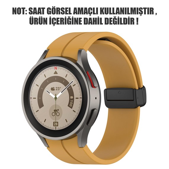 Microsonic Samsung Galaxy Watch 4 Classic 46mm Kordon Ribbon Line Sarı 2