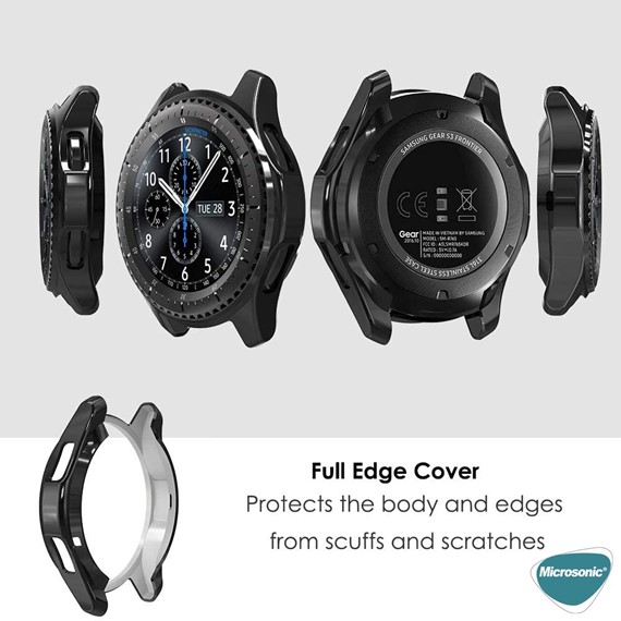 Microsonic Samsung Galaxy Watch 4 Classic 46mm Kılıf 360 Full Round Soft Silicone Rose Gold 4