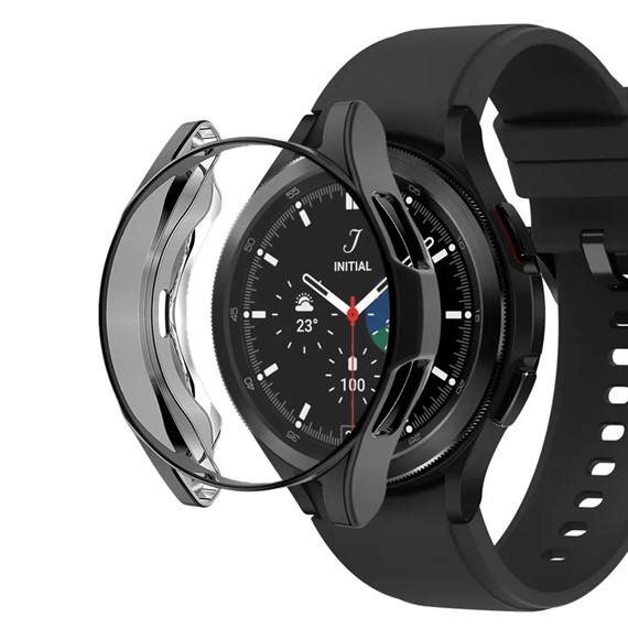 Microsonic Samsung Galaxy Watch 4 Classic 42mm Kılıf 360 Full Round Soft Silicone Siyah 1