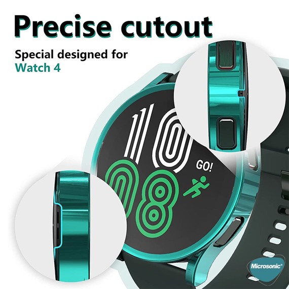 Microsonic Samsung Galaxy Watch 6 Classic 43mm Kılıf 360 Full Round Soft Silicone Siyah 5