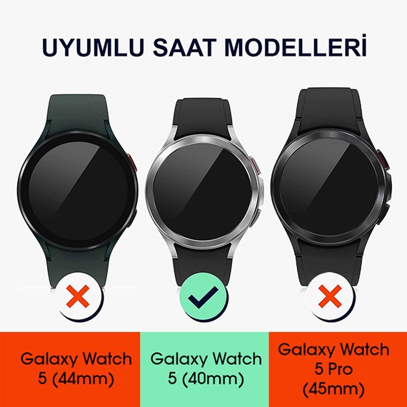 Microsonic Samsung Galaxy Watch 5 40mm Kılıf 360 Full Round Soft Silicone Şeffaf 3