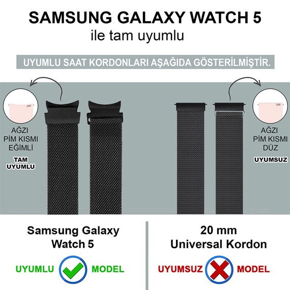 Microsonic Samsung Galaxy Watch 5 Pro 45mm Kordon Milano Loop Siyah 3