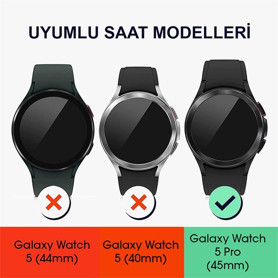 Microsonic Samsung Galaxy Watch 5 Pro 45mm Kılıf Ekranı Tam Kaplayan 360 Full Round Soft Silicone Şeffaf 3