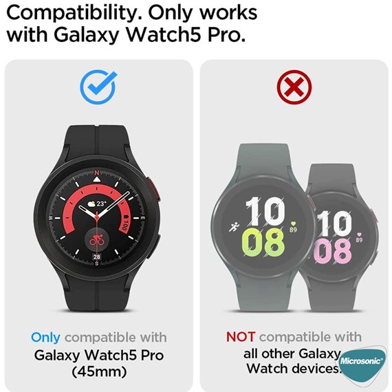 Microsonic Samsung Galaxy Watch 5 Pro 45mm Tam Kaplayan Nano Cam Ekran Koruyucu Siyah 2