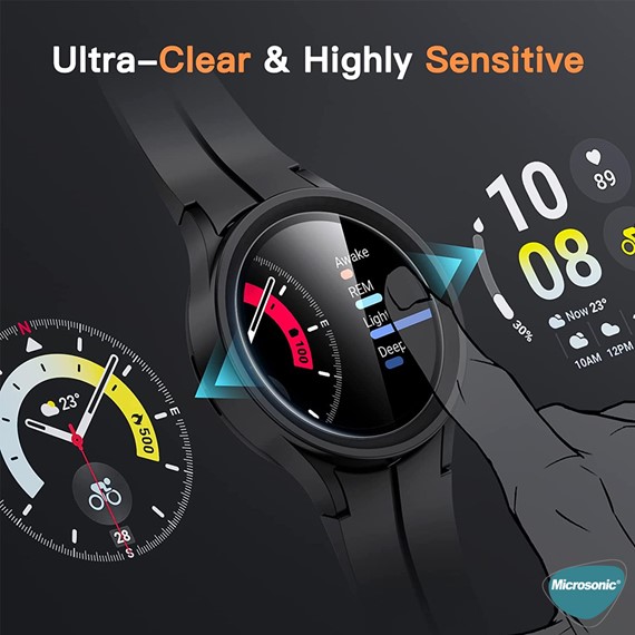Microsonic Samsung Galaxy Watch 7 40mm Tam Kaplayan Nano Cam Ekran Koruyucu Siyah 4