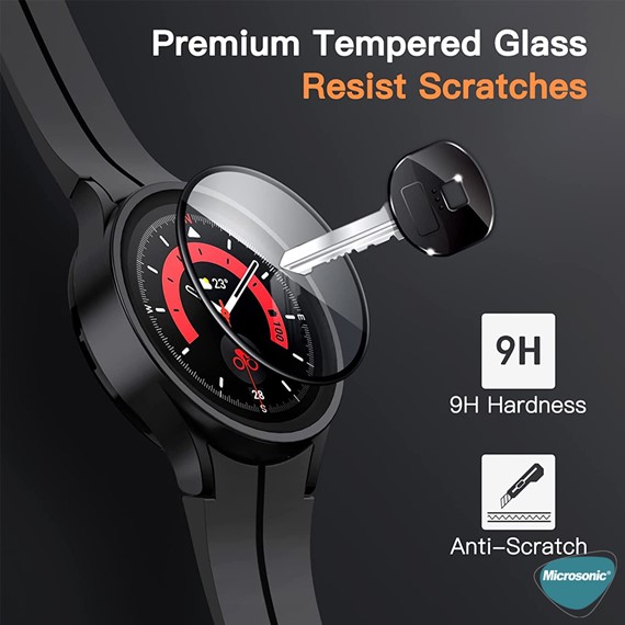 Microsonic Samsung Galaxy Watch 5 Pro 45mm Tam Kaplayan Nano Cam Ekran Koruyucu Siyah 5