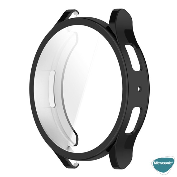 Microsonic Samsung Galaxy Watch 7 40mm Kılıf Ekranı Tam Kaplayan 360 Full Round Soft Silicone Siyah 2