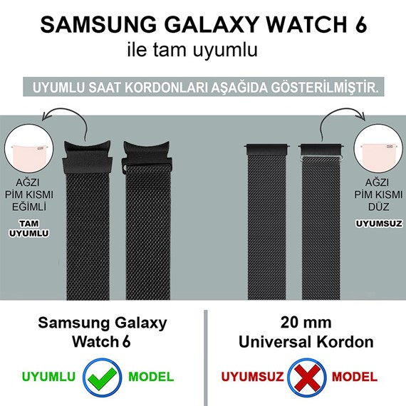 Microsonic Samsung Galaxy Watch FE Kordon Milano Loop Siyah 3