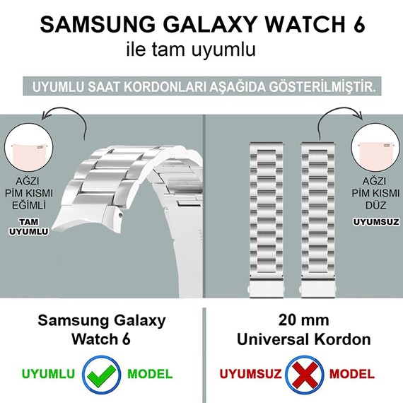 Microsonic Samsung Galaxy Watch FE Solid Steel Kordon Siyah 3