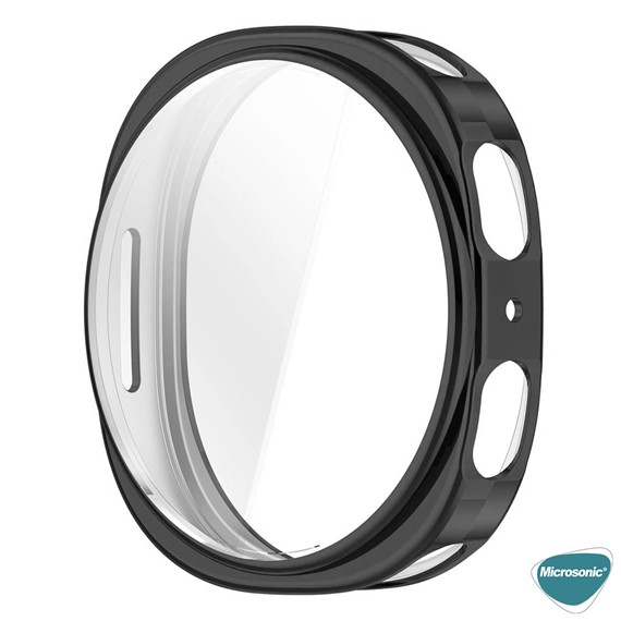 Microsonic Samsung Galaxy Watch 8 44mm Kılıf Ekranı Tam Kaplayan 360 Full Round Soft Silicone Siyah 3
