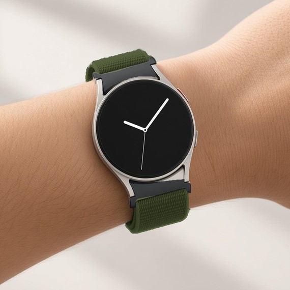 Microsonic Samsung Galaxy Watch 8 40mm Kordon FlexWeave Kumaş Haki 3