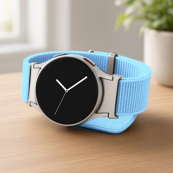 Microsonic Samsung Galaxy Watch 8 40mm Kordon FlexWeave Kumaş Mavi 5
