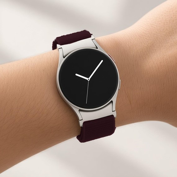 Microsonic Samsung Galaxy Watch 8 40mm Kordon FlexWeave Kumaş Mürdüm 3