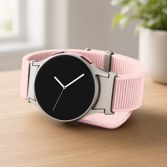 Microsonic Samsung Galaxy Watch 8 40mm Kordon FlexWeave Kumaş Pembe 5