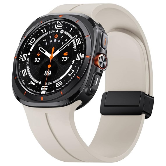 Microsonic Samsung Galaxy Watch 8 Classic 46mm Kordon Ribbon Line Bej 1