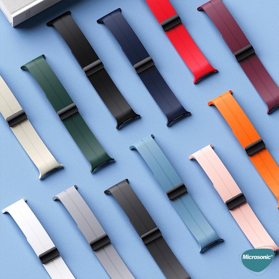 Microsonic Samsung Galaxy Watch 8 40mm Kordon Ribbon Line Koyu Gri 6