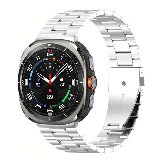 Microsonic Samsung Galaxy Watch 8 44mm Metal Stainless Steel Kordon Gümüş 2