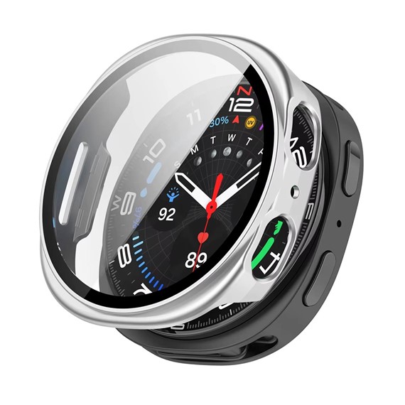 Microsonic Samsung Galaxy Watch 8 44mm Kılıf Matte Premium Slim WatchBand Gümüş 1