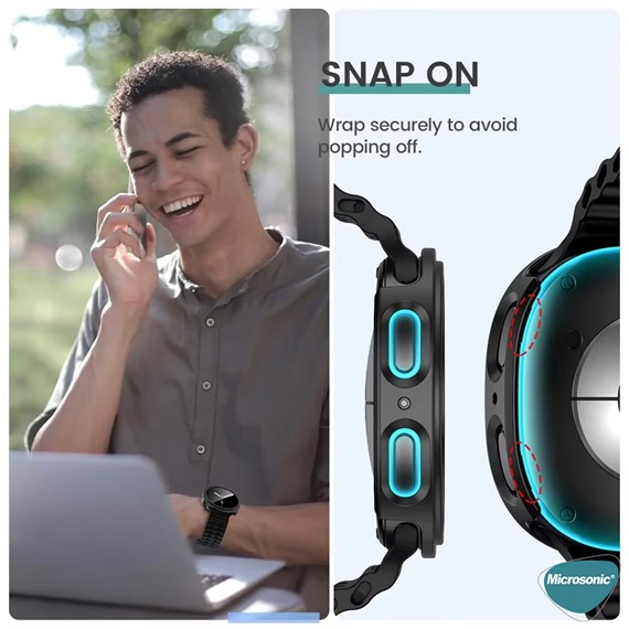 Microsonic Samsung Galaxy Watch 8 40mm Kılıf Clear Premium Slim WatchBand Şeffaf 7