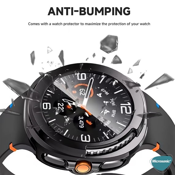 Microsonic Samsung Galaxy Watch 8 Classic 46mm Kılıf Matte Premium Slim WatchBand Şeffaf 5