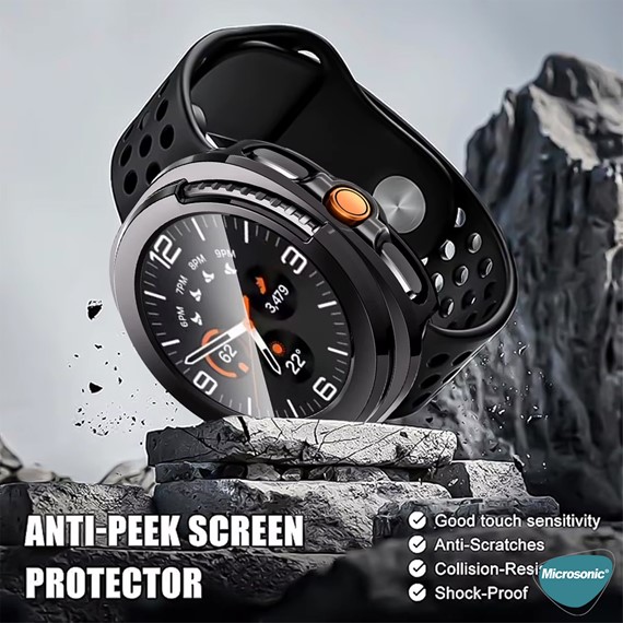 Microsonic Samsung Galaxy Watch 8 Classic 46mm Kılıf Matte Premium Slim WatchBand Şeffaf 7