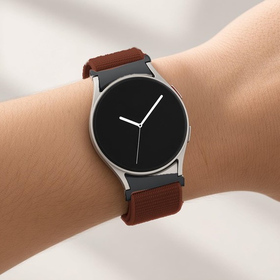 Microsonic Samsung Galaxy Watch 8 Classic 46mm Kordon FlexWeave Kumaş Kahverengi 3