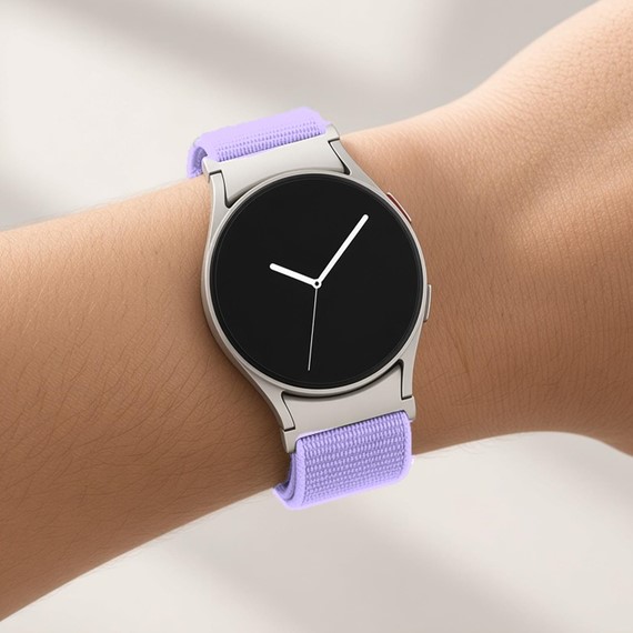 Microsonic Samsung Galaxy Watch 8 Classic 46mm Kordon FlexWeave Kumaş Lila 3