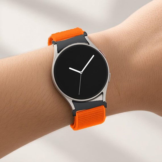 Microsonic Samsung Galaxy Watch 8 Classic 46mm Kordon FlexWeave Kumaş Turuncu 3