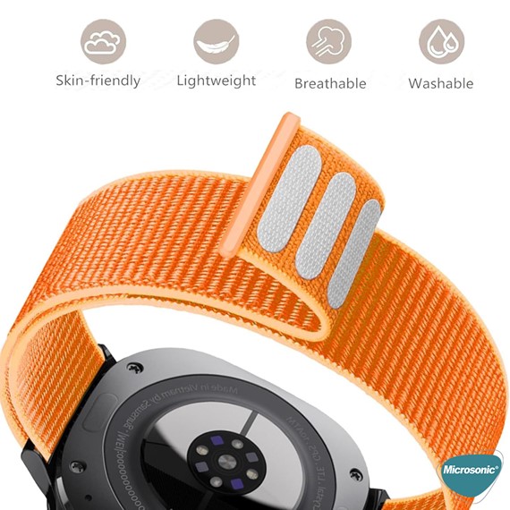 Microsonic Samsung Galaxy Watch Ultra Hasırlı Kordon Woven Sport Loop Bej 3