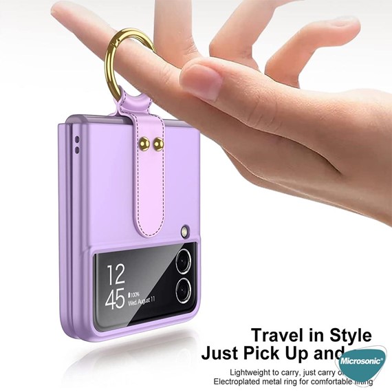 Microsonic Samsung Galaxy Z Flip 3 Kılıf Ring Fall Platinum Pembe 3