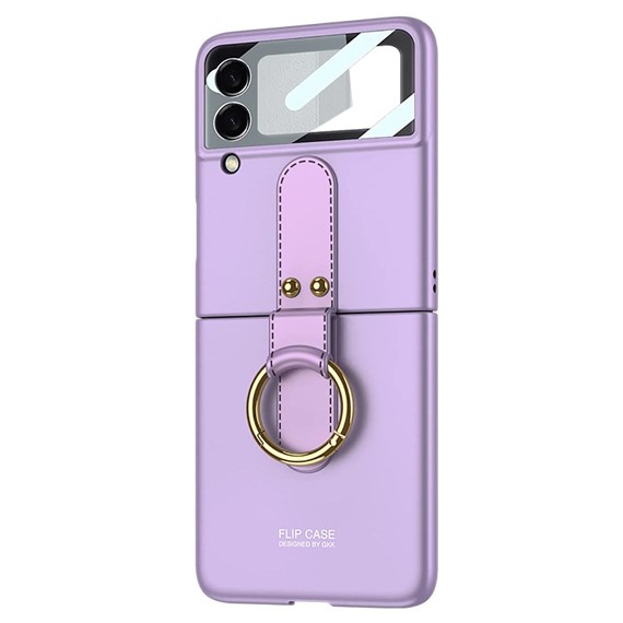 Microsonic Samsung Galaxy Z Flip 3 Kılıf Ring Fall Platinum Mor 1