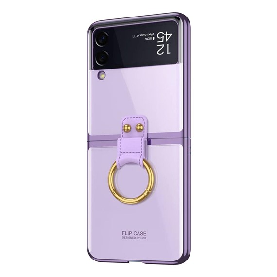 Microsonic Samsung Galaxy Z Flip 3 Kılıf Ring Loft Clear Mor 1