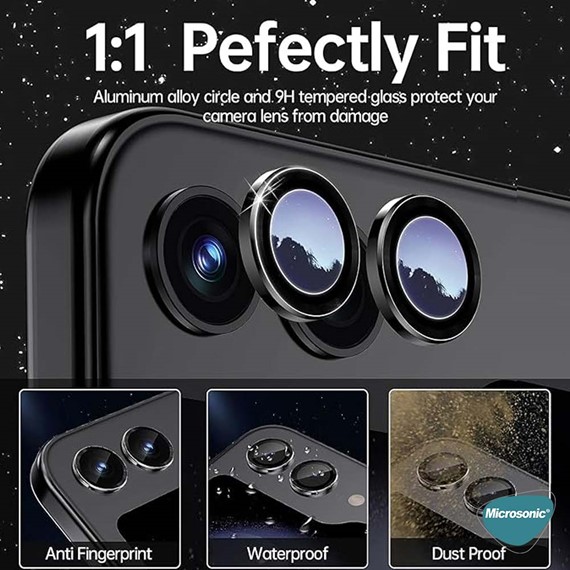 Microsonic Samsung Galaxy Z Flip 6 Tekli Kamera Lens Koruma Camı Yeşil 3