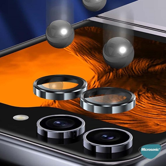 Microsonic Samsung Galaxy Z Flip 6 Tekli Kamera Lens Koruma Camı Yeşil 4