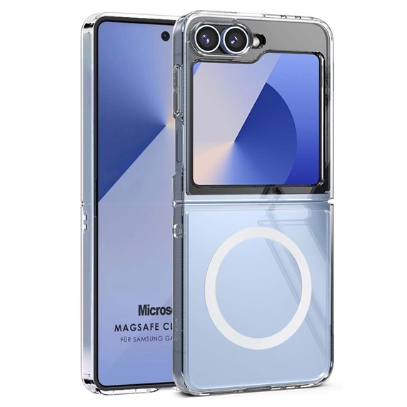 Microsonic Samsung Galaxy Z Flip 7 FE Kılıf MagSafe Clear Soft Şeffaf 1