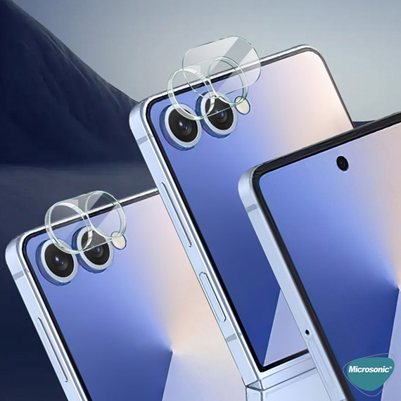 Microsonic Samsung Galaxy Z Flip 7 Kamera Lens Koruma Camı V2 Şeffaf 3