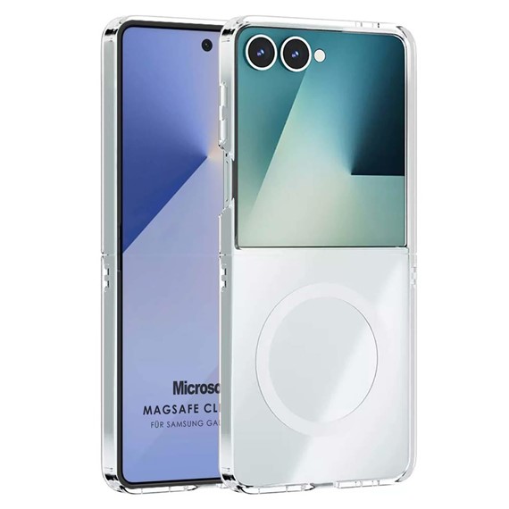 Microsonic Samsung Galaxy Z Flip 7 Kılıf MagSafe Clear Soft Şeffaf 1