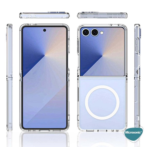 Microsonic Samsung Galaxy Z Flip 7 Kılıf MagSafe Clear Soft Şeffaf 5