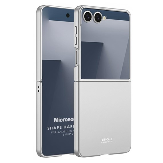 Microsonic Samsung Galaxy Z Flip 7 Kılıf Shape Hard Cover Gümüş 1