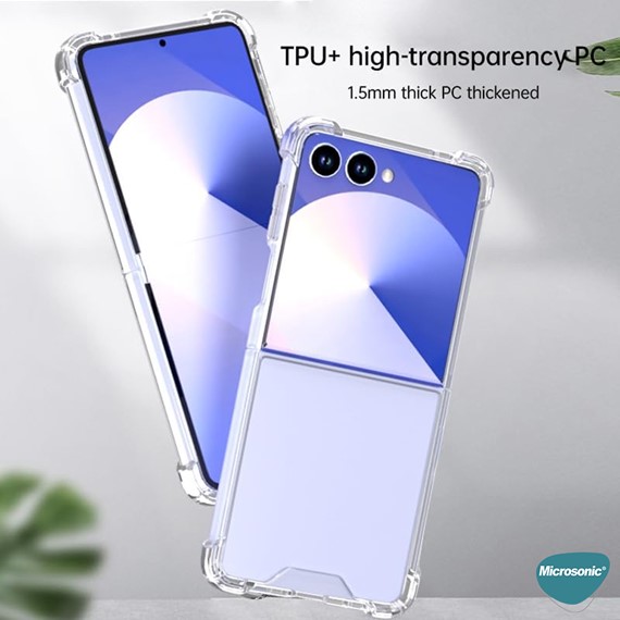 Microsonic Samsung Galaxy Z Flip 7 Kılıf Shock Absorbing Şeffaf 2